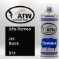 Preview: Alfa-Romeo, Jet Black, 914: 400ml Sprühdose, von ATW Autoteile West.